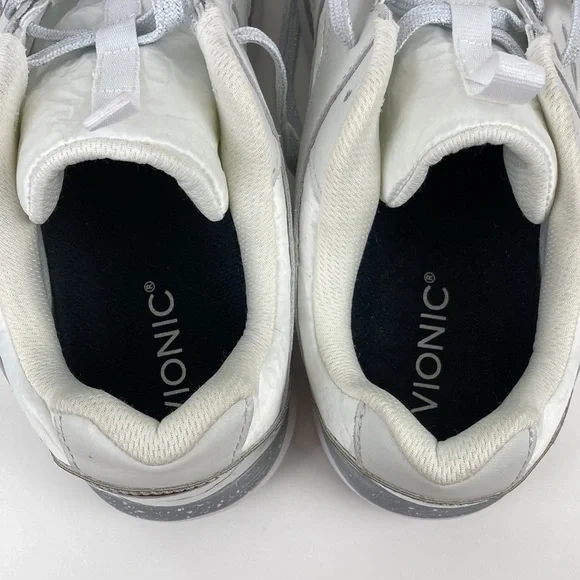 Vionic Adela Met White & Metallic Silver Walking Shoe - Picture 4 of 12